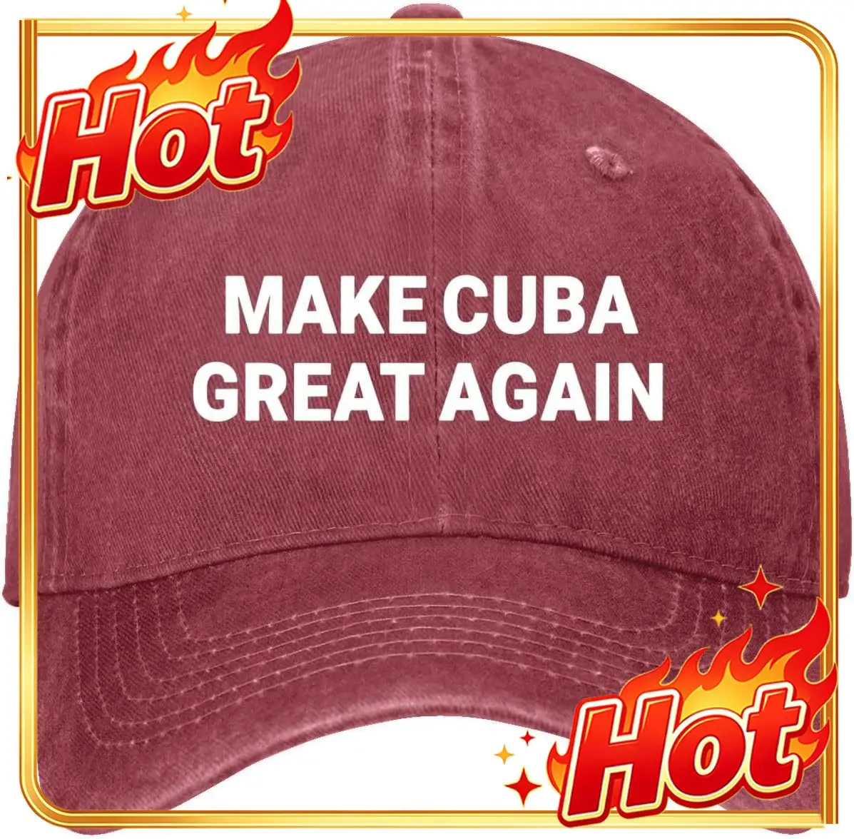 Custom Hat Make Cubas Great Again Hats For Men Classic Washed Distressed Baseball Caps