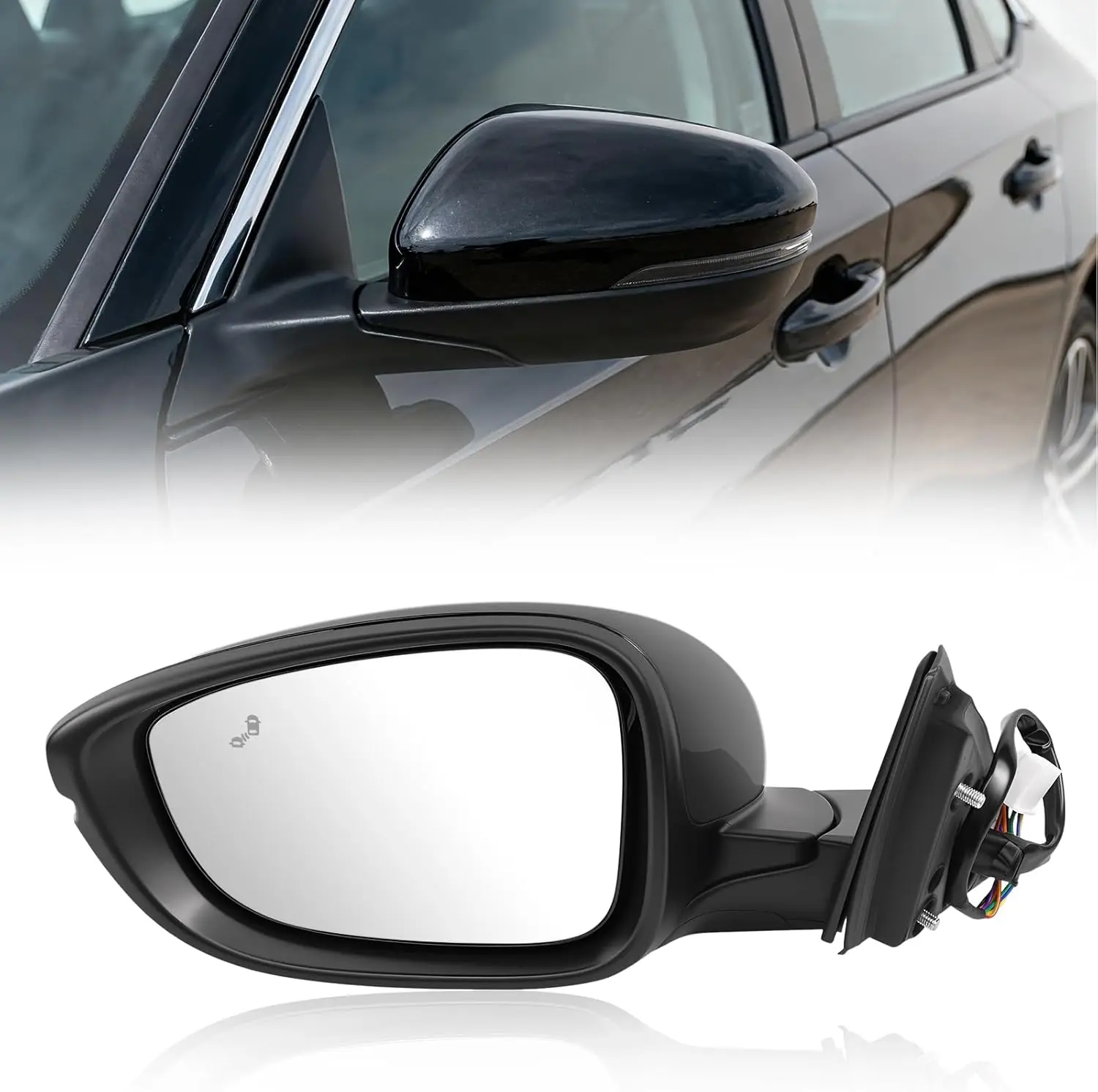Left Car Rearview Mirror For 2018-2022 Honda Accord 2019 8Pins Blind Spot Detection Turn Signal Light Manual Folding HO1320330