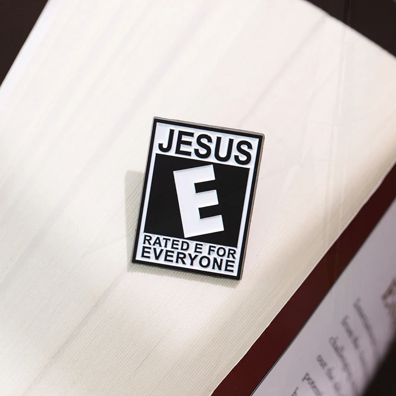 Shape Vintage Pines Lapel Badges Classic Jewelry Gift for Kids Friends Jesus Saves Enamel  Brooch Custom Simple Black Fish