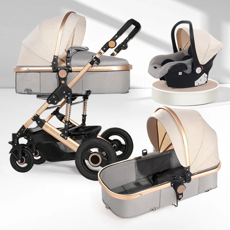 

Wholesale of high-quality poussette bebe 3 in 1 anti-skid and shock-absorbing aluminum alloy baby strollers by factories