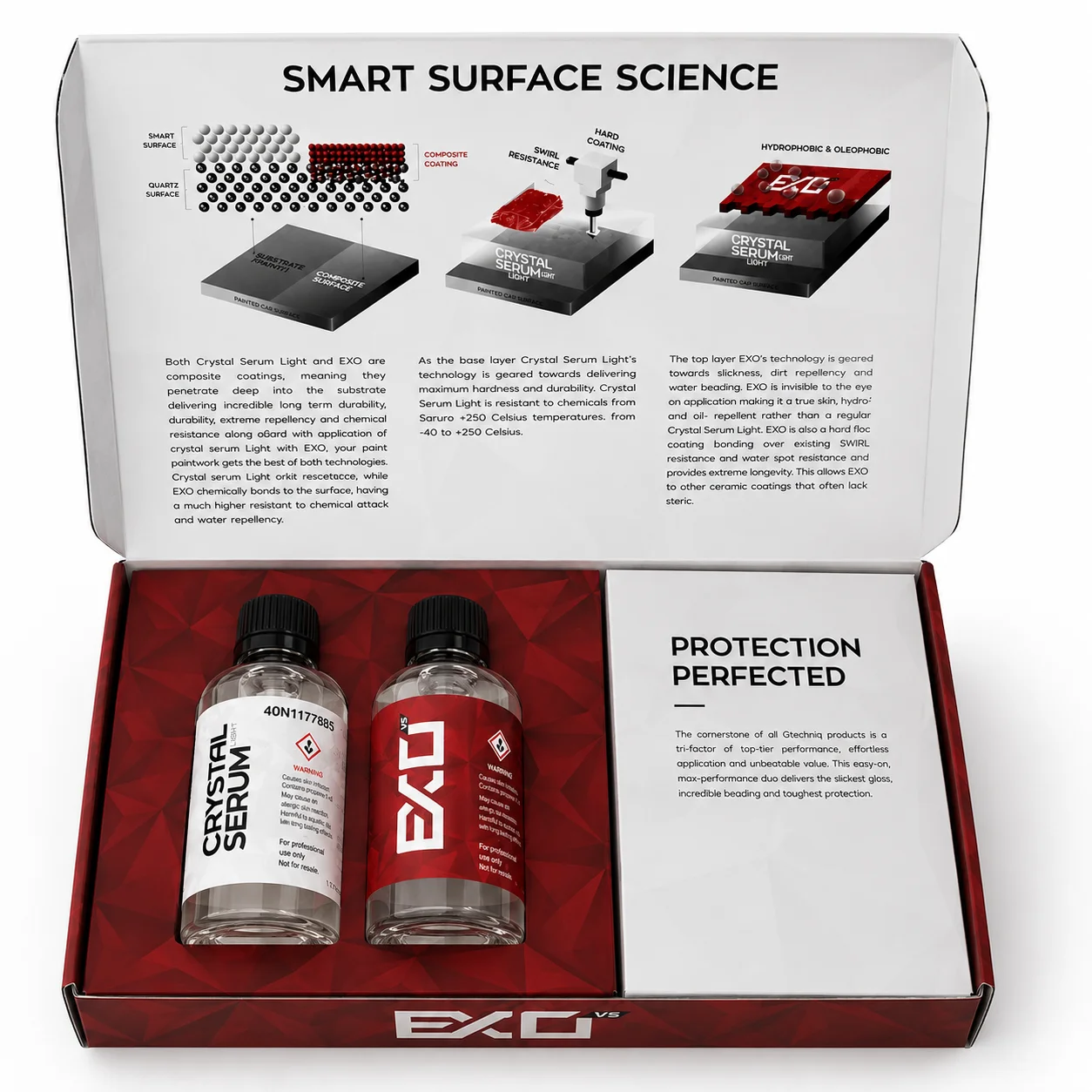 Image of Crystal Serum Light + EXO V5 Kit – Zweischichtige Keramikbeschichtung, extremer Glanz, hydrophob & UV-beständig Produktbeschreibung