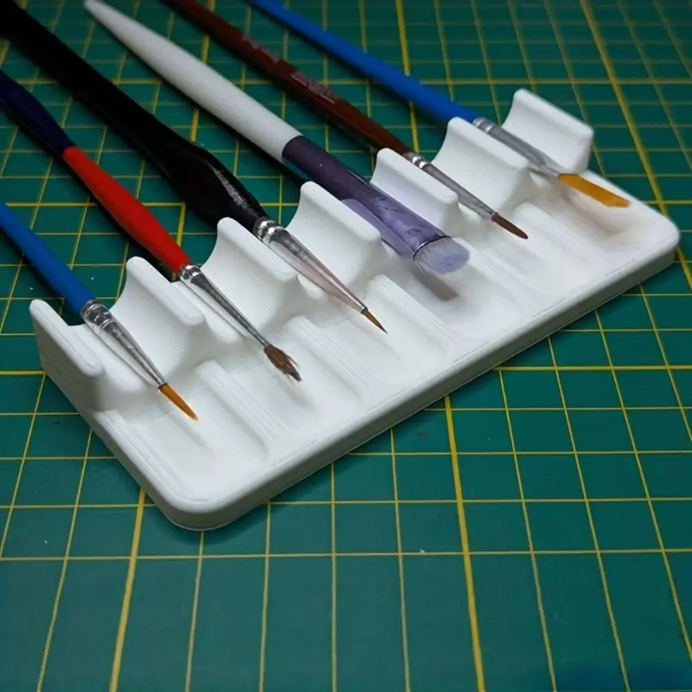 3D Printed Plastic Brush Holder Durable Lightweight Painting Brush Rest Holder Space-Saving Portable Rests Drip Tray Pad