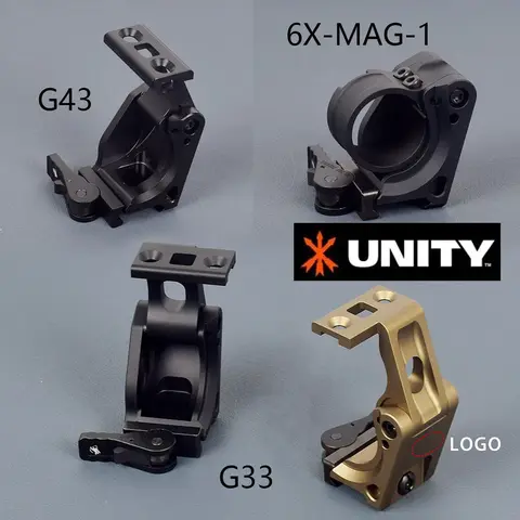 Unity Fast Mount G33 G43 G45 Scope Mounts FTC 3X 6x Magnifier With QD Lever 2.26" 2.91"Optical Height G23 G30 6X-MAG-1 MOUNT