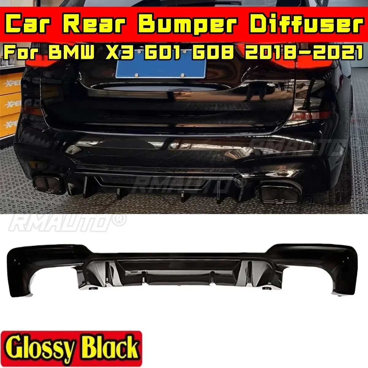 For X3 G01 G08 2018-2021 Body Kit Rear Bumper Diffuser Rear Bumper Spoiler For BMW X3 G01 G08 2018-2021 Car Accessories