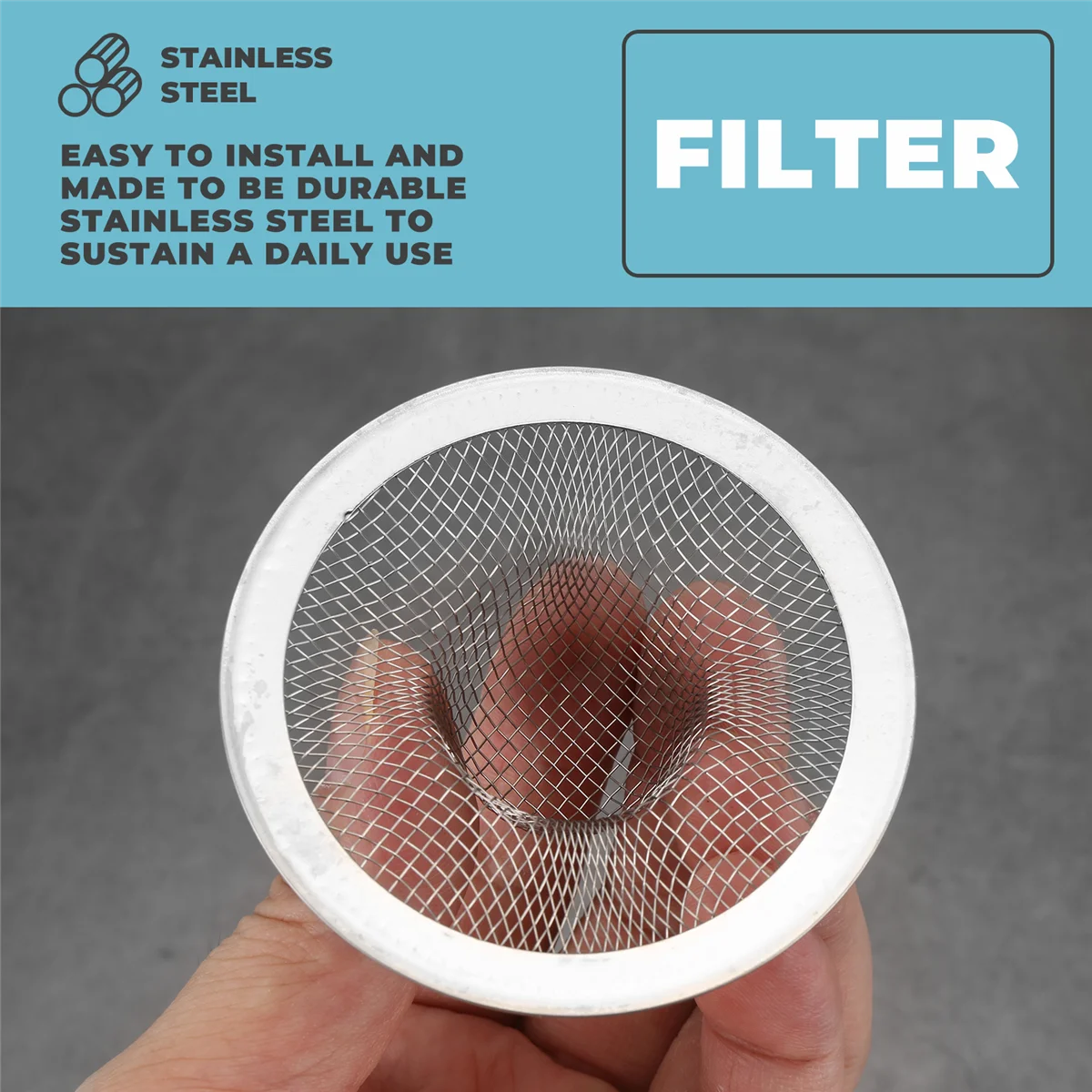 HOT 6pcs Kitchen Bathroom Sink Mesh Strainer Stainless Steel, Large Medium and Small (Pack of 6)
