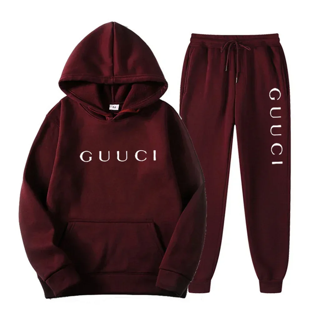 

Fashion men's casual sports set Spring and Autumn 2025 new casual men's and women's hoodie + jogging pants two-piece set