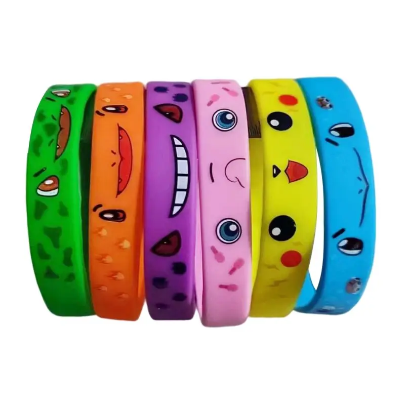 Pokemon Bracelet Anime Figure Pikachu Charmander Squirtle Kids Cartoon Fashion Silicone Wristband Child Birthday Party Gifts Toy