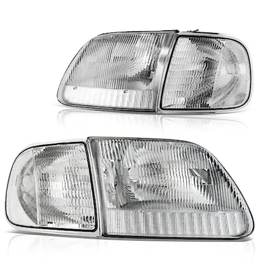 

Фара в сборе для F-150 1997-2003 / Expedition 1997-2002, хромированный корпус, прозрачный отражатель