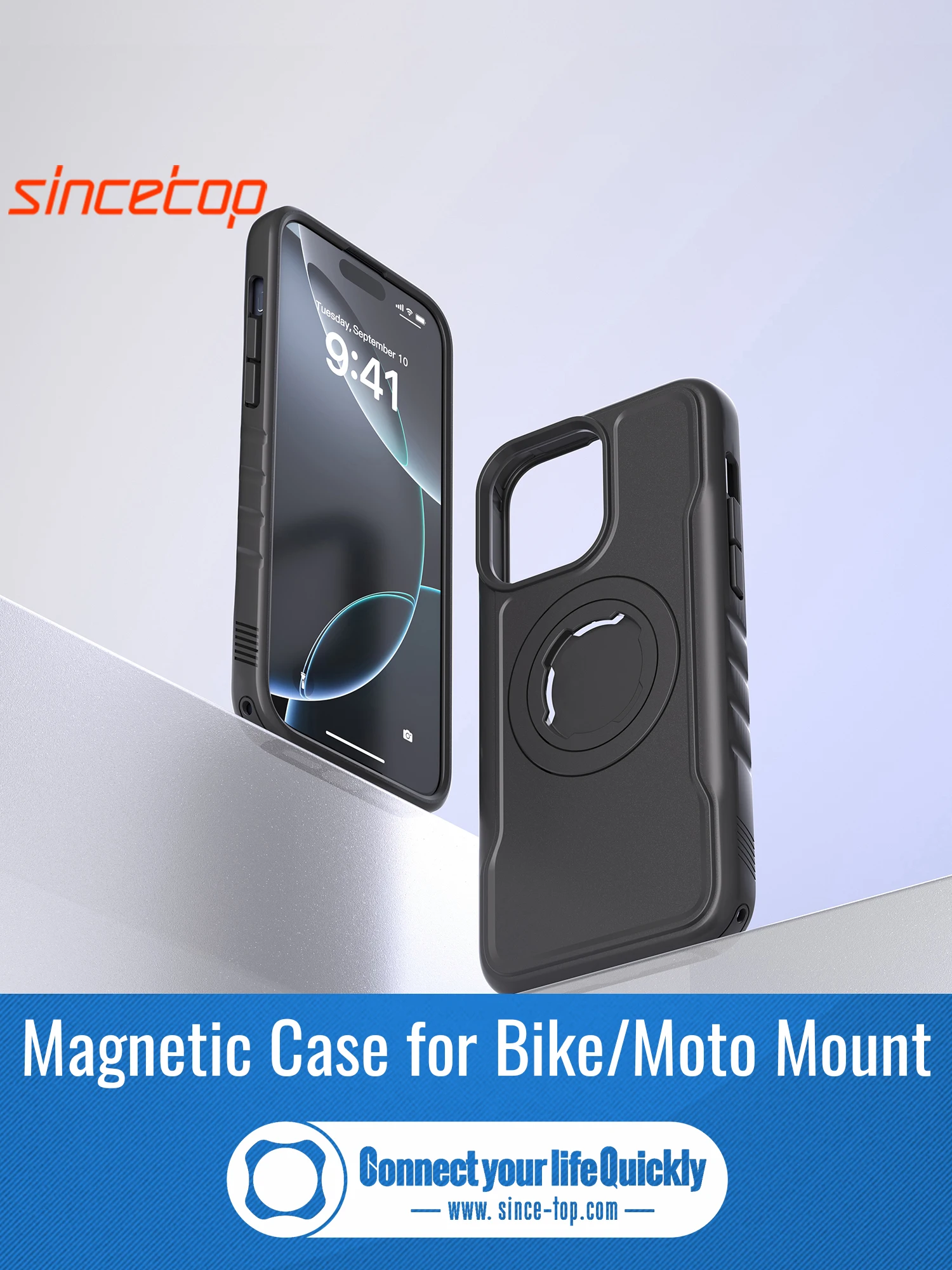 

Quad-style Bike/Bicycle/Motorcycle Phone Holder/Mount Magnetic Charging Case for iPhone 17 16 15 14 Pro Max with Lock-in Design