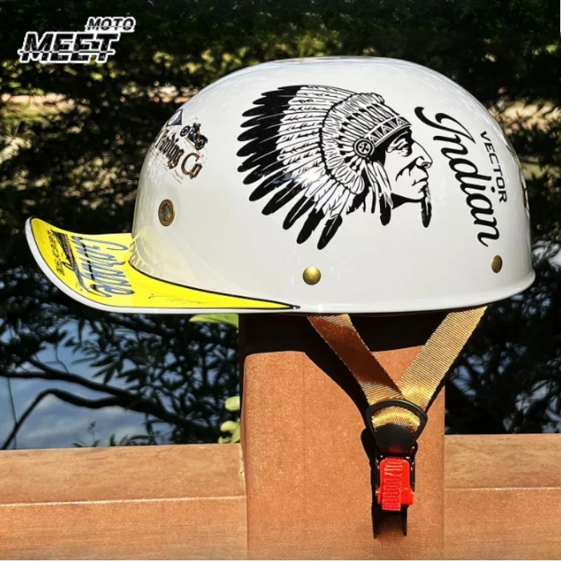 

Motorcycle Helmet Electric Vehicle Riding Locomotive Retro Ladybug Half Helmet Four Seasons Universal Helmet Baseball Caps