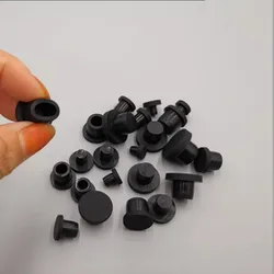 10-20pcs Silicone Rubber Hole Caps 2.7mm To 17mm Black Solid T Type Plug Cover Snap-On Gasket Blanking End Caps Seal Stopper
