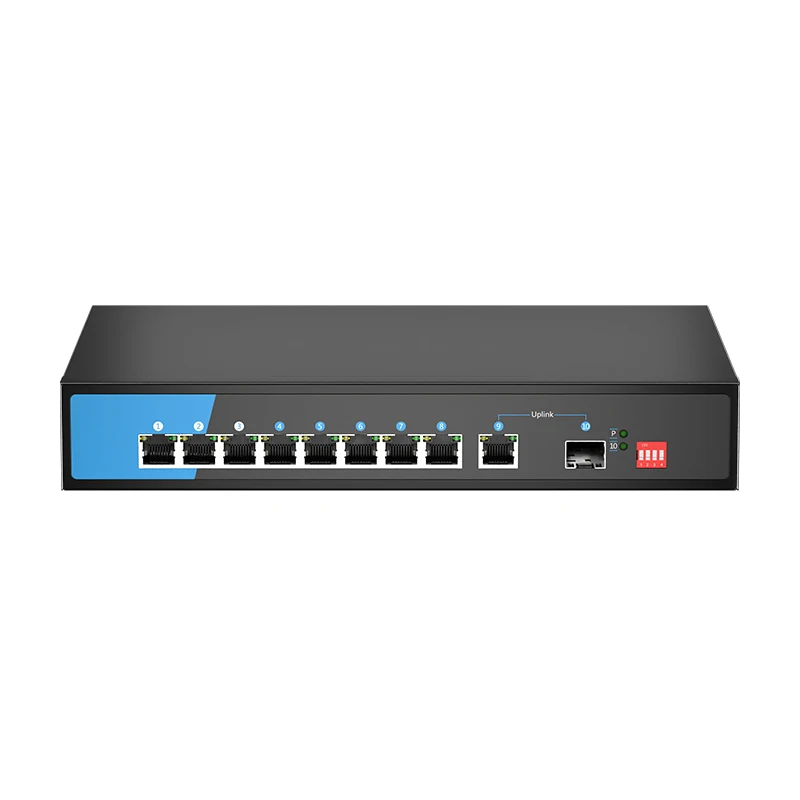 

KeepLiNK 10-Port Gigabit Ethernet Switch with 8-PoE Ports and 1-Ethernet Uplink and 1-SFP Uplink