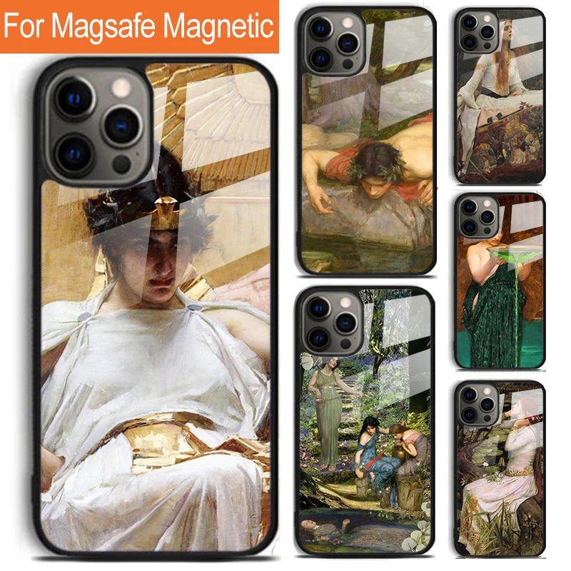 John William Waterhouse Phone Case For iPhone 16 15 14 13 12 11 Pro Max Plus Magsafe Magnetic Wireless Charging Cover