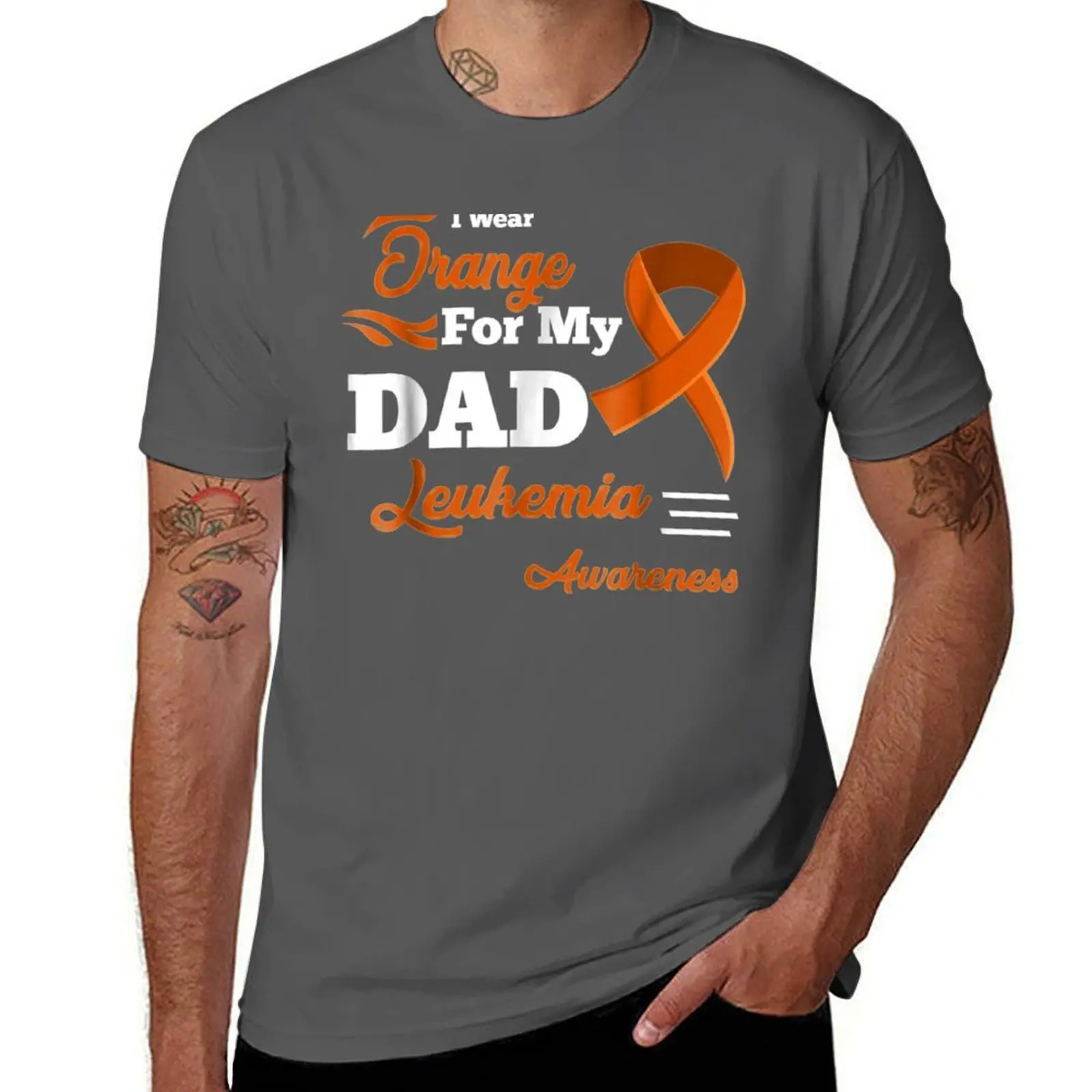 تي شيرت I Wear Orange For My Dad - تي شيرت للتوعية بالكميا تي شيرت للرجال من القطن تي شيرت رجالي جرافيك تي شيرت