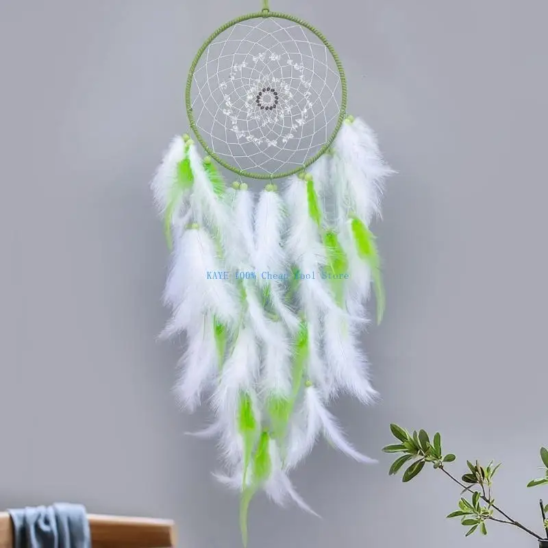 

G6KA Large Feathered Dreamcatchers Hanging Ornament for Bedroom or Living Room Decors