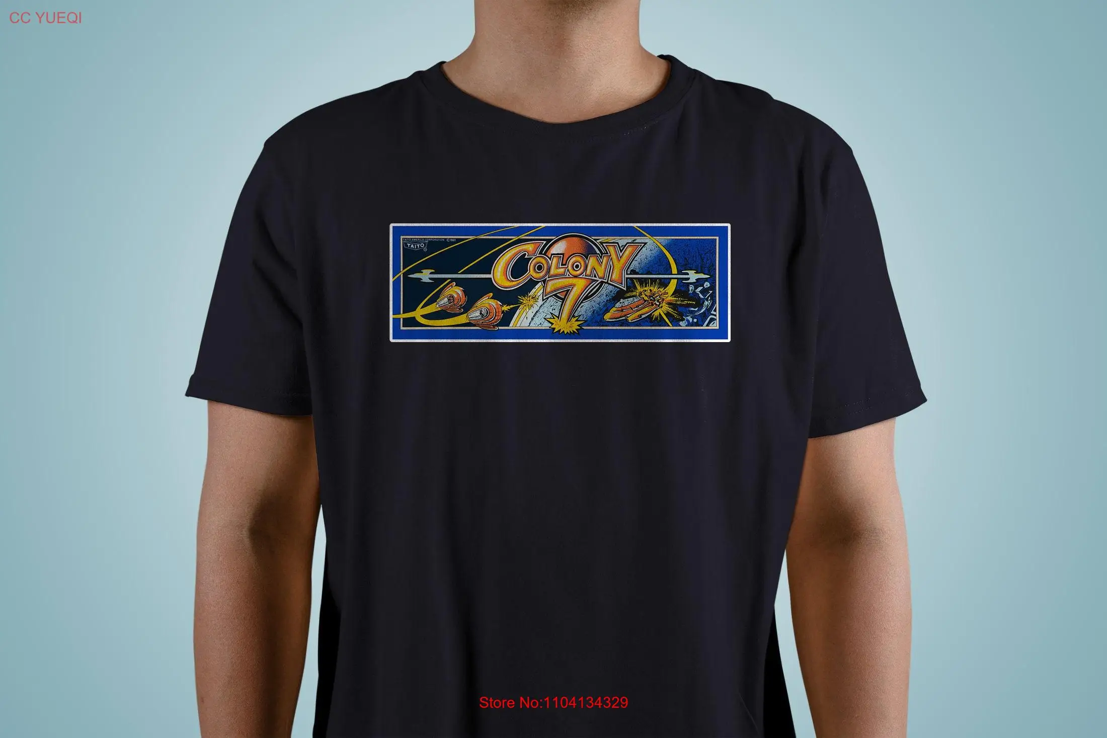 Colony 7 T Shirt Marquee Taito Arcade 1981 PCB Bezel Control Panel long or short sleeves