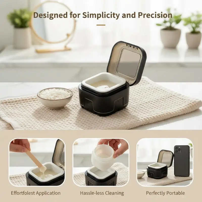[H] Mini Wax Heater Machine Silicone Bowl Wax Warmer Nose Ear Hair Removal Waxing Kit Wax Bean Wax Heating Melting Pot Melter - view 5