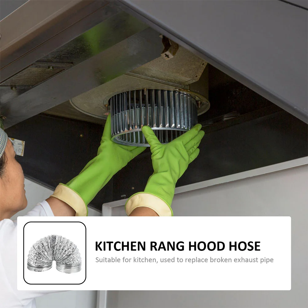 Double Layer Range Hood Exhaust Pipe Hose Kitchen Ducting Aluminum Foil Air Conditioner Vent