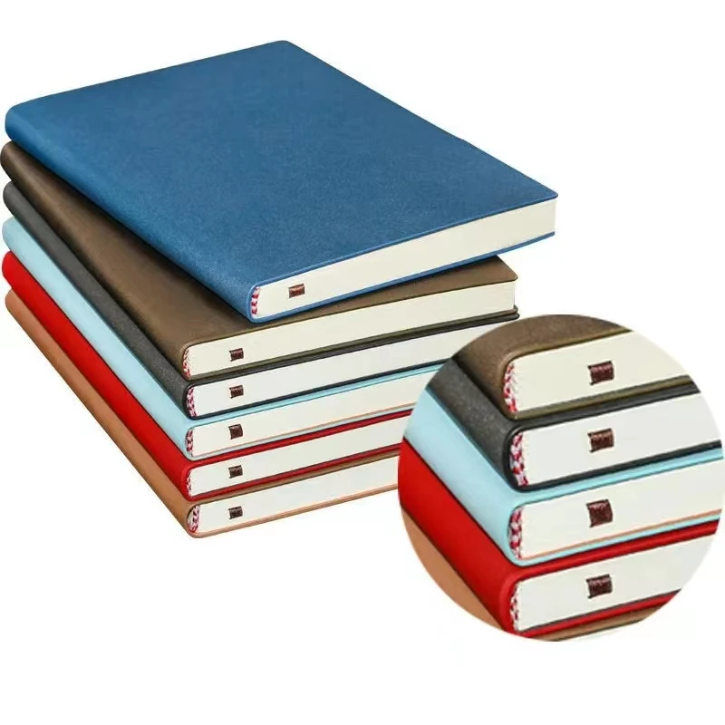 Cuadernos portátiles A6, diarios para viajeros, Bloc de notas para reuniones de oficina escolar, diarios de cuero suave, 160 páginas, 80 g/m2, Agenda 2024