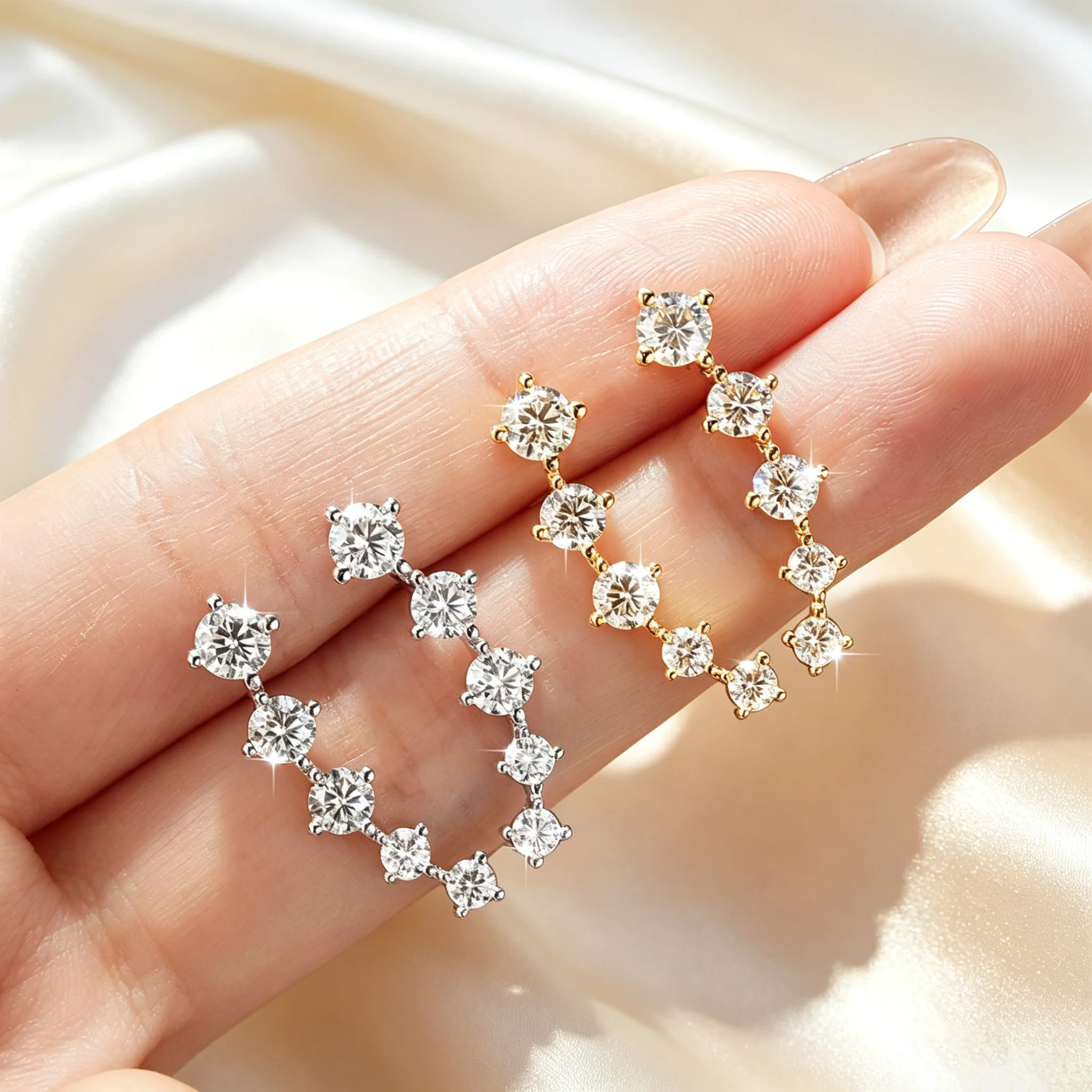 Abestecom Sparkling Moissanite D Color VVS1 GRA Women Earring 4.5mm Lab Diamond Stud Earrings Waterproof Jewelry Gift Valentine