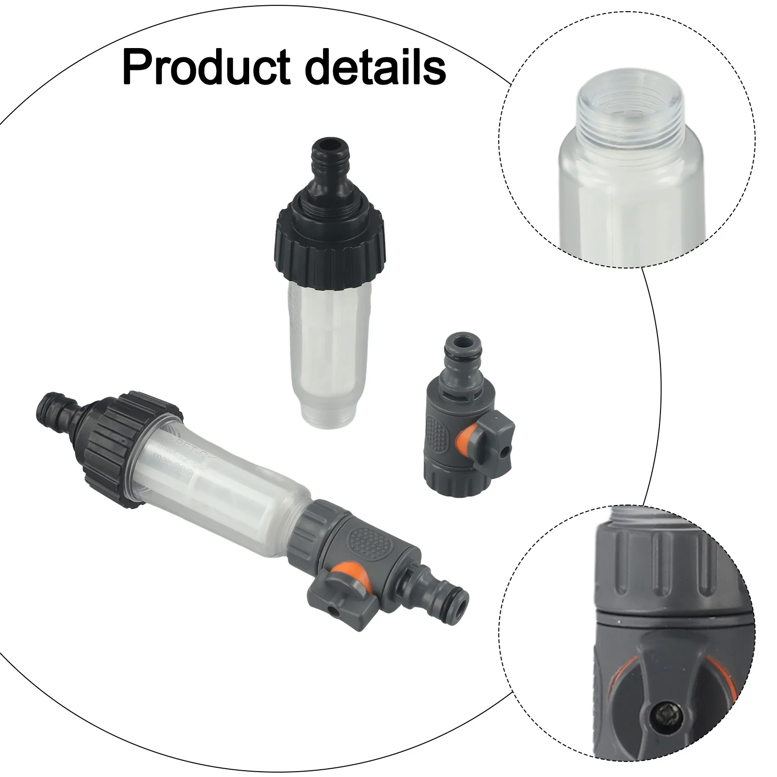 Caravan Water Filter Motorhome Equipment Patio Adjustable Water Flow Easy To Clean Flexible Compatibility Impurity Removal