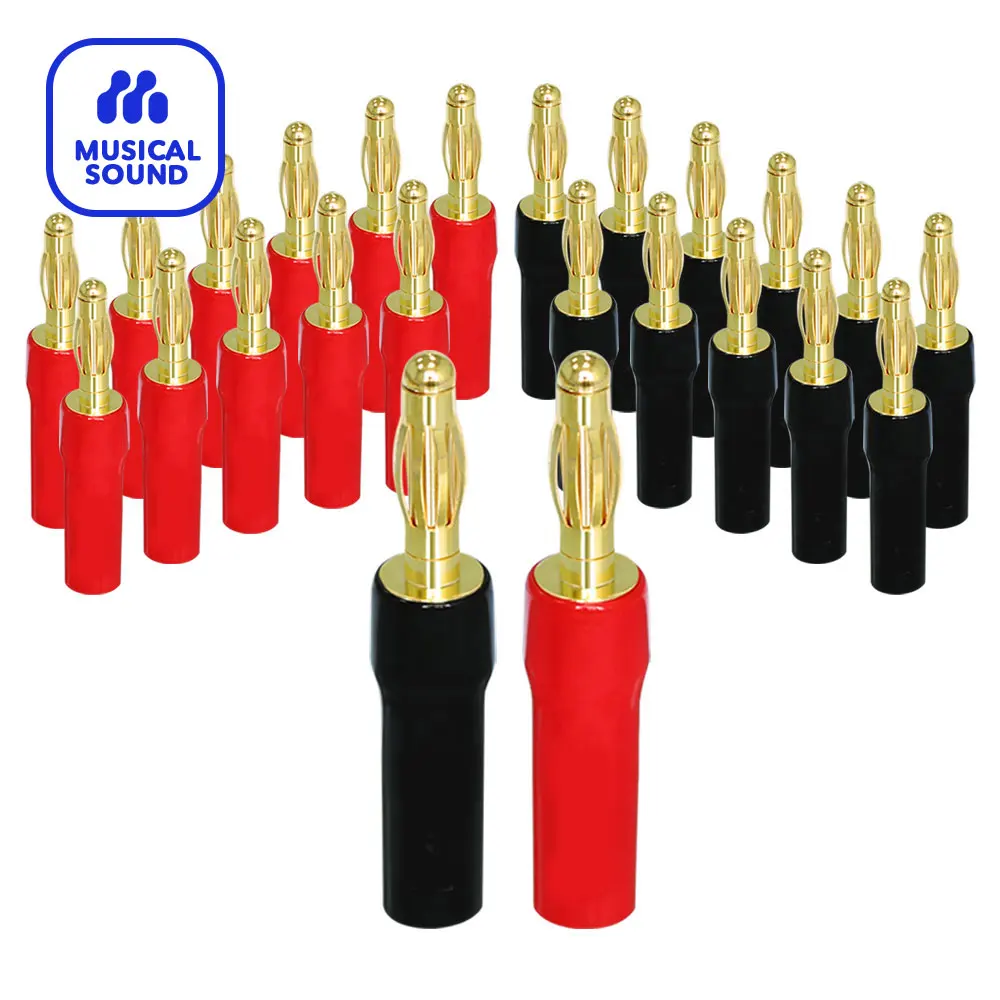 Banana Plugs Audio Jack Connector 12 Pairs / 24 pcs Screw Lock Speaker Connector Jack for Speaker Wire, Wall Plate, Home Theater