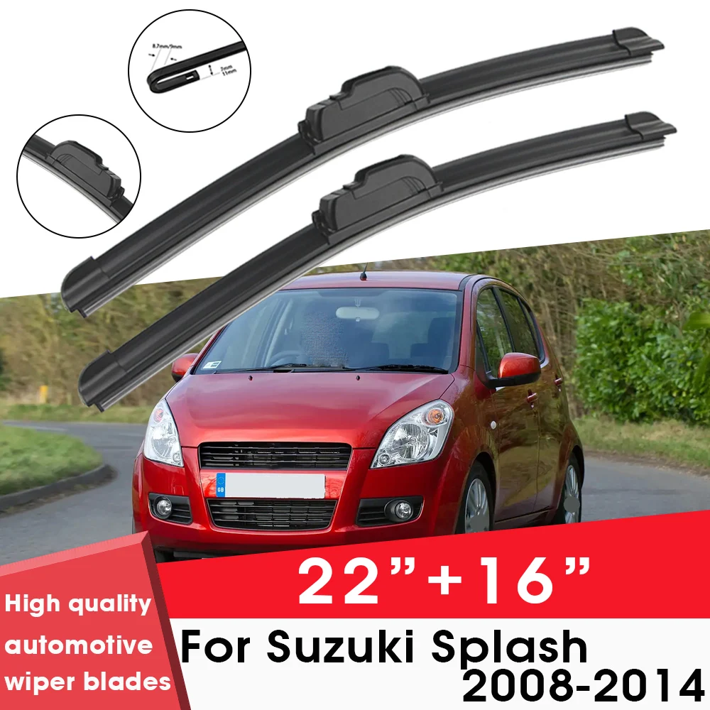 

Car Wiper Blade Blades For Suzuki Splash 2008-2014 22"+16" Windshield Windscreen Clean Rubber Silicon Cars Wipers Accessories