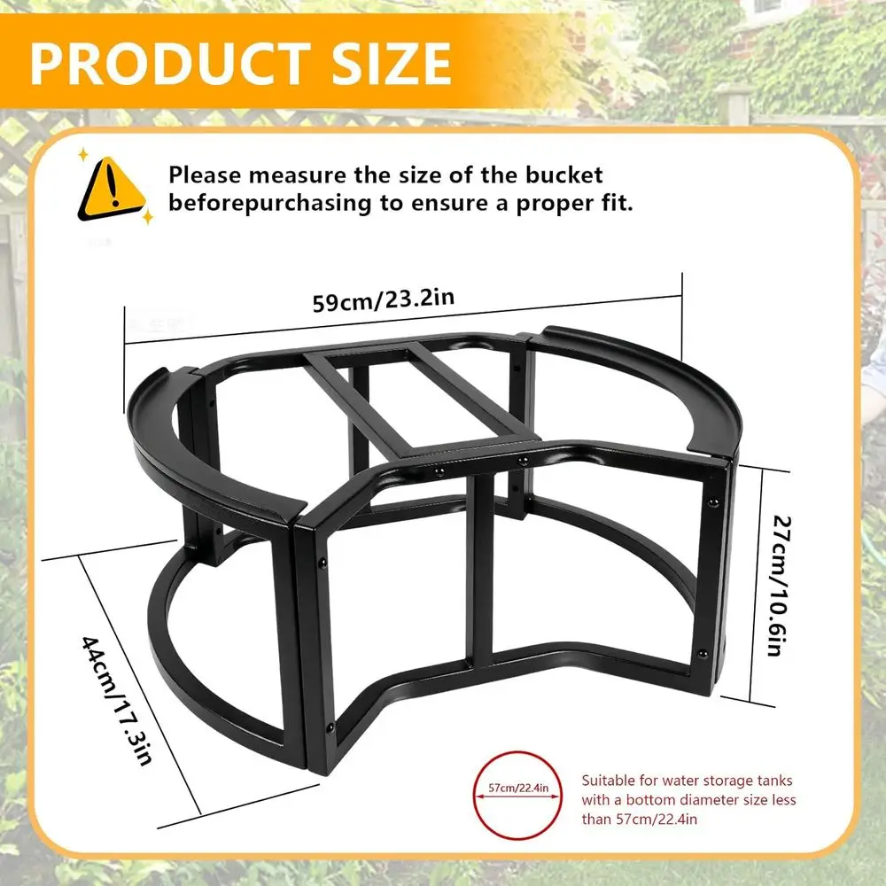 Heavy-Duty Outdoor Water Collection Stand for 45-55 Gallon Tanks, Non-Slip and Weather-Resistant Garden Storage
