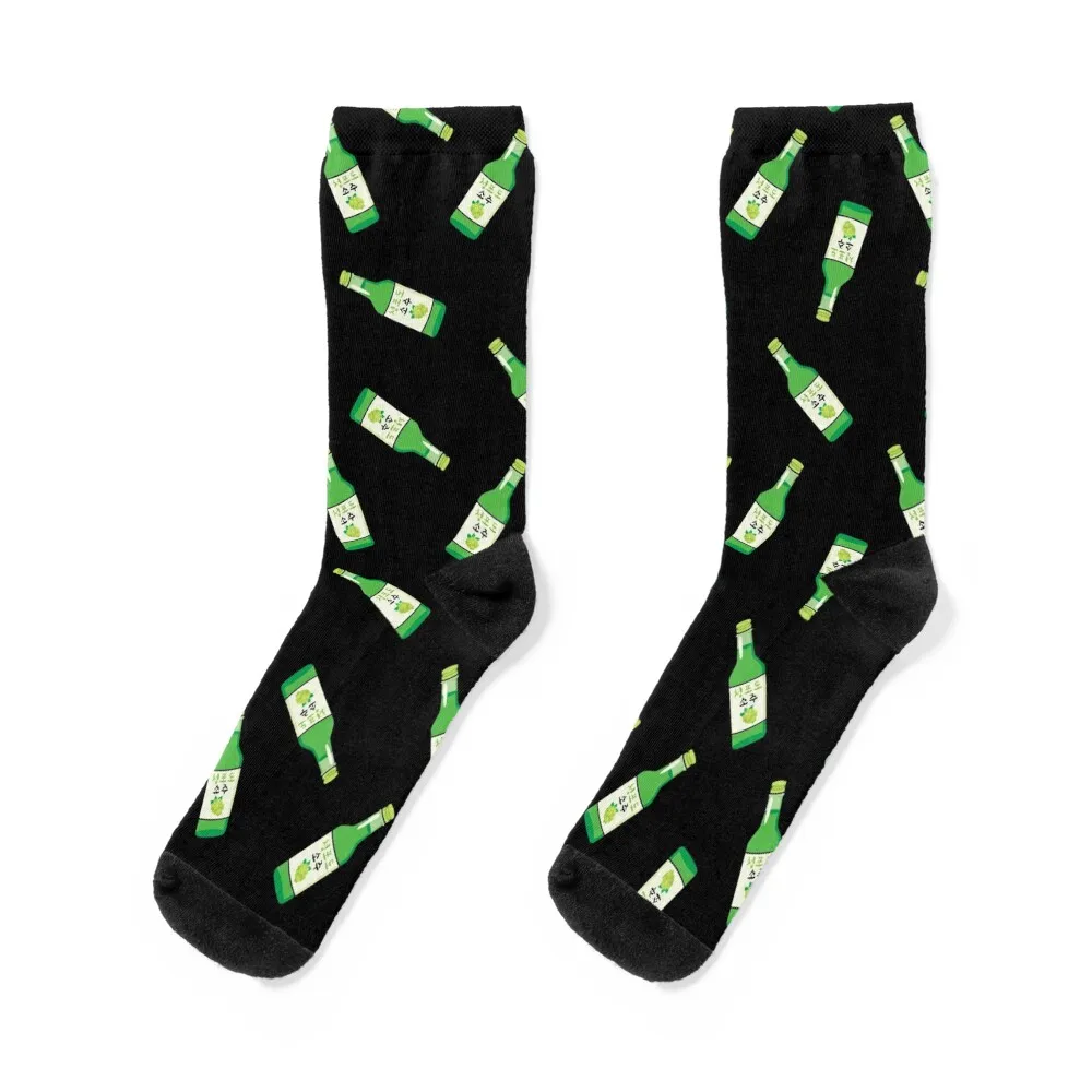 

Green Grape Soju Please in Korean - Cute soju lover Socks winter thermal heated fashionable Socks Ladies Men's
