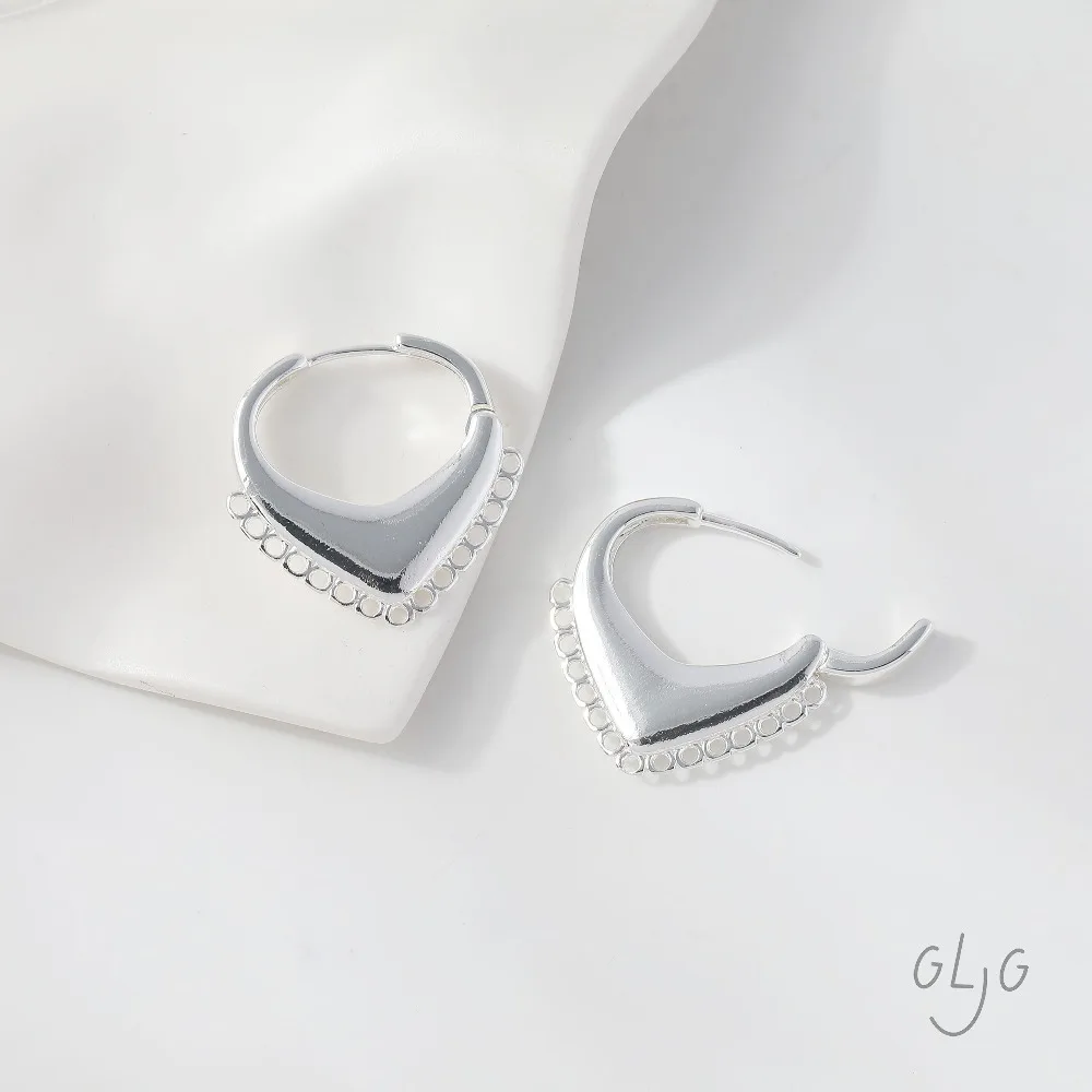 4PCS Dainty Heart Ear Studs Diy Earrings Connectors Jewelry Making Findings Supplies 14k Gold Plated Accessories 23mm view 5