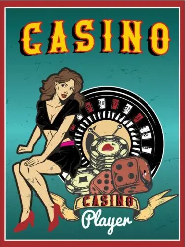 Casino Player Vintage Retro Metal Sign