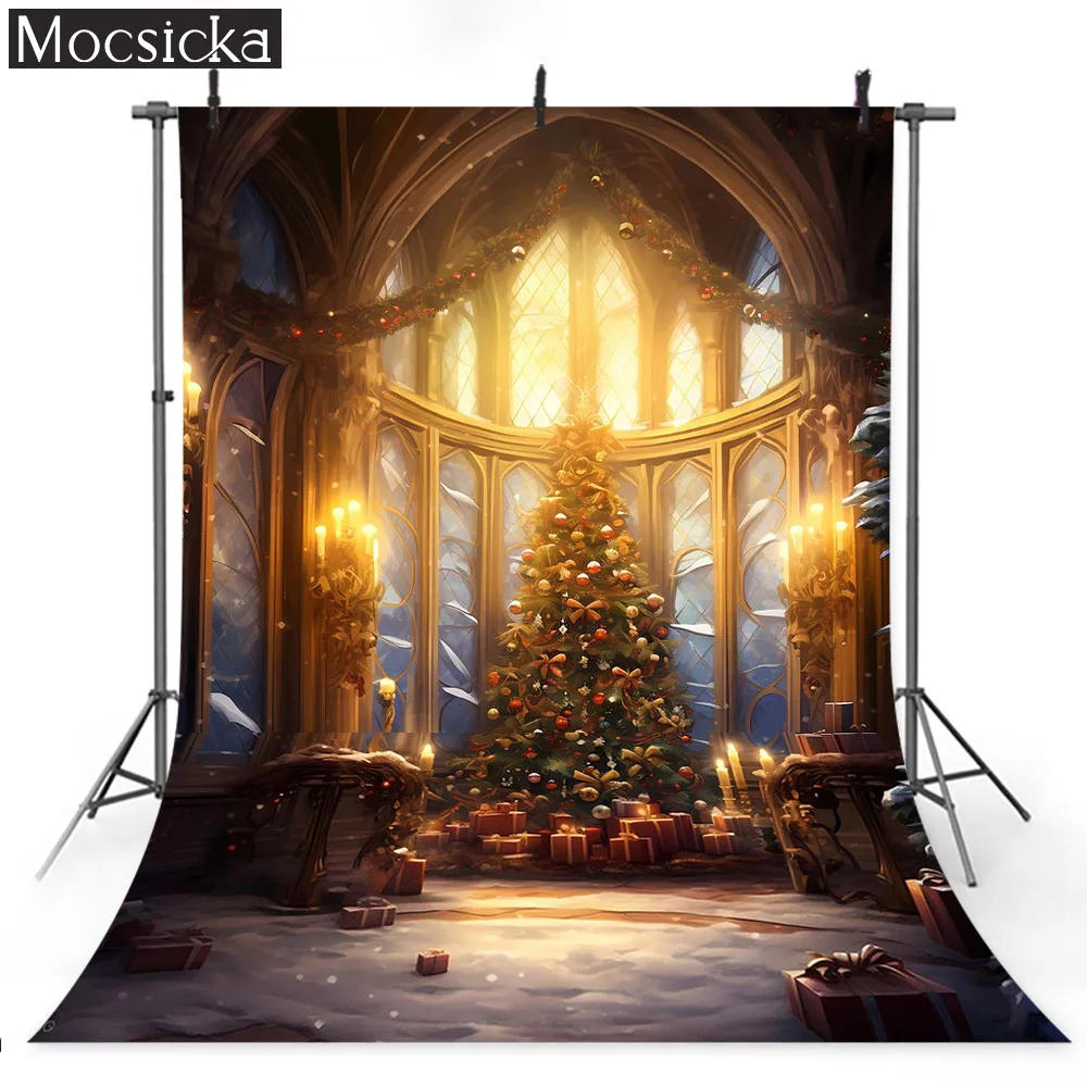 خلفية زينة عيد الميلاد ، نافذة أشعة الشمس في فصل الشتاء ، شجرة عيد الميلاد وخلفية الموقد للأطفال ، صور صورة للأطفال