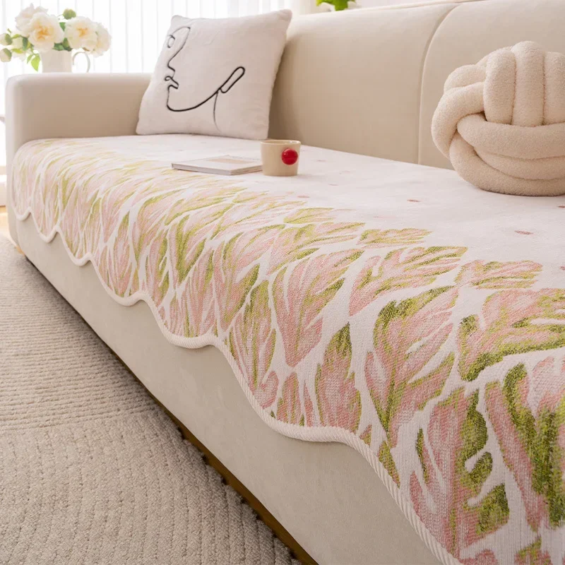 One-piece Leather Sofa Seat Cushion Universal Cover Towel for All Seasons Sofa Cushion New Special-shaped Fixed Non-slip