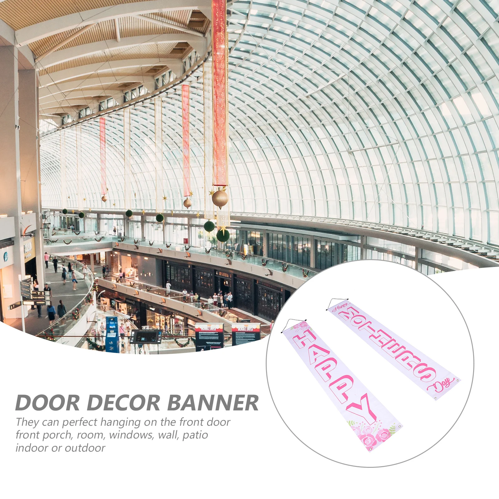 

1Pair Happy Mother's Day Bunting Reusable Bright Hanging Banner for Porch Door Wall Window Party Outdoor Indoor Decor