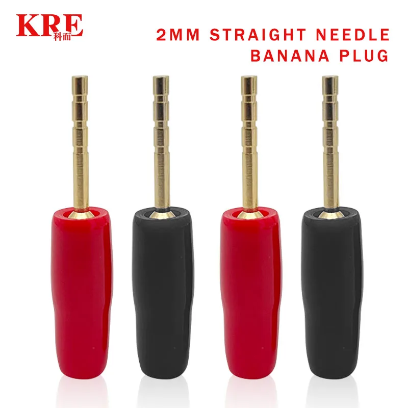 

20Pcs Copper Gold-Plated 2mm Pin Banana Plug Adapter Straight Pin Banana Terminals Speaker Plugs Wiring Connector