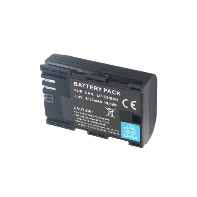 Akumulator do aparatu 2650mAh LP-E6N LPE6N do Canon EOS R 5D Mark IV III 90D 80D 70D 60D 60Da 5DS 5DSR 6D 5D 7D Mark II