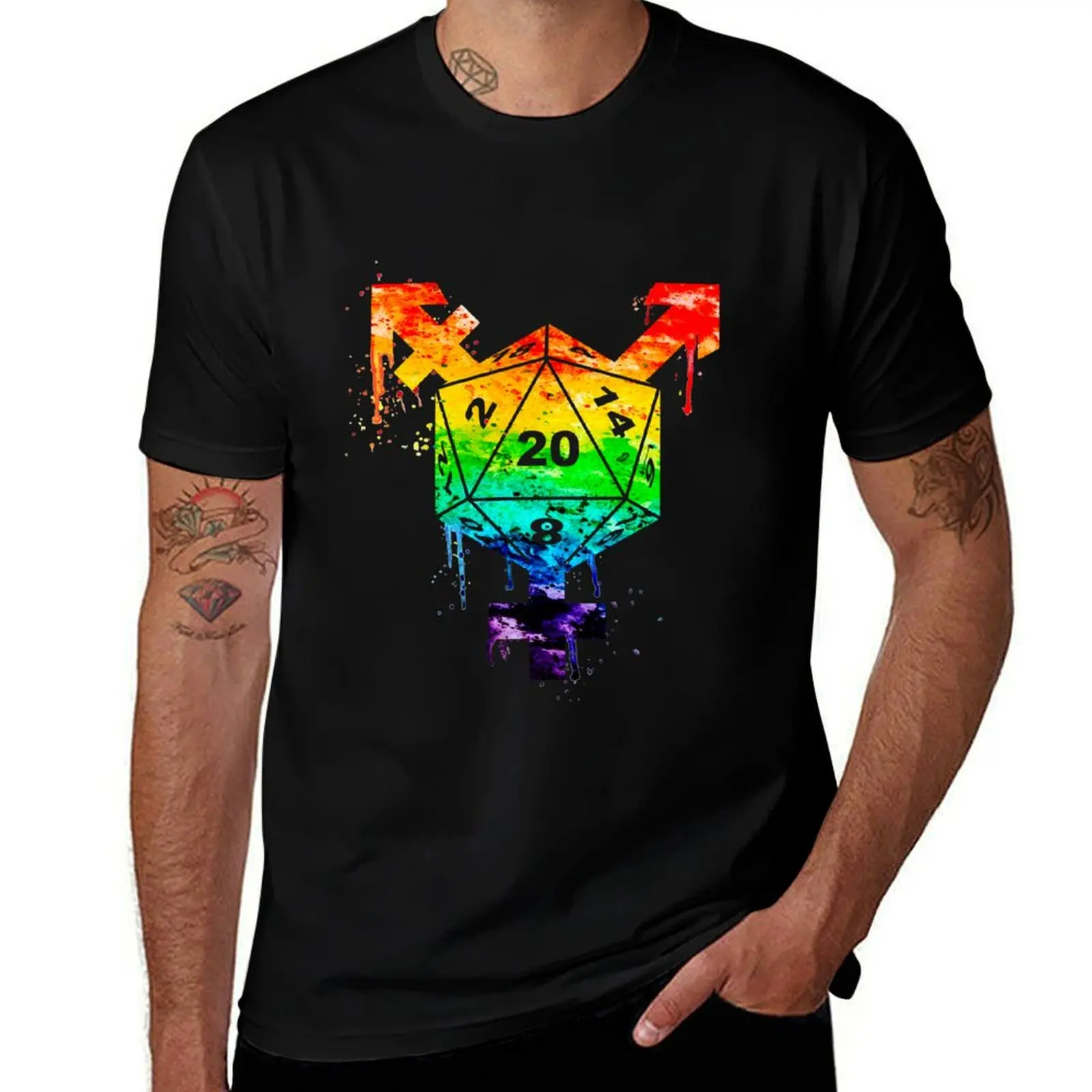 

Rainbow D20 LGBT Symbol T-Shirt man t shirt cotton man t shirt designer funny t shirts dark humor T-Shirt