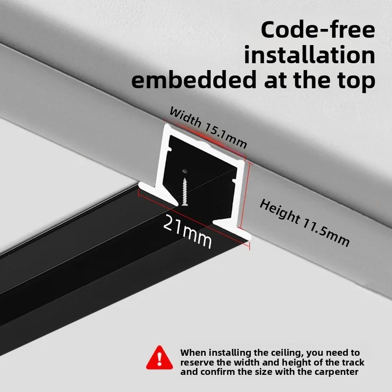 Embedded Invisible Curtain Track Top Mount Embedded Bendable Slide Rail Guide1m