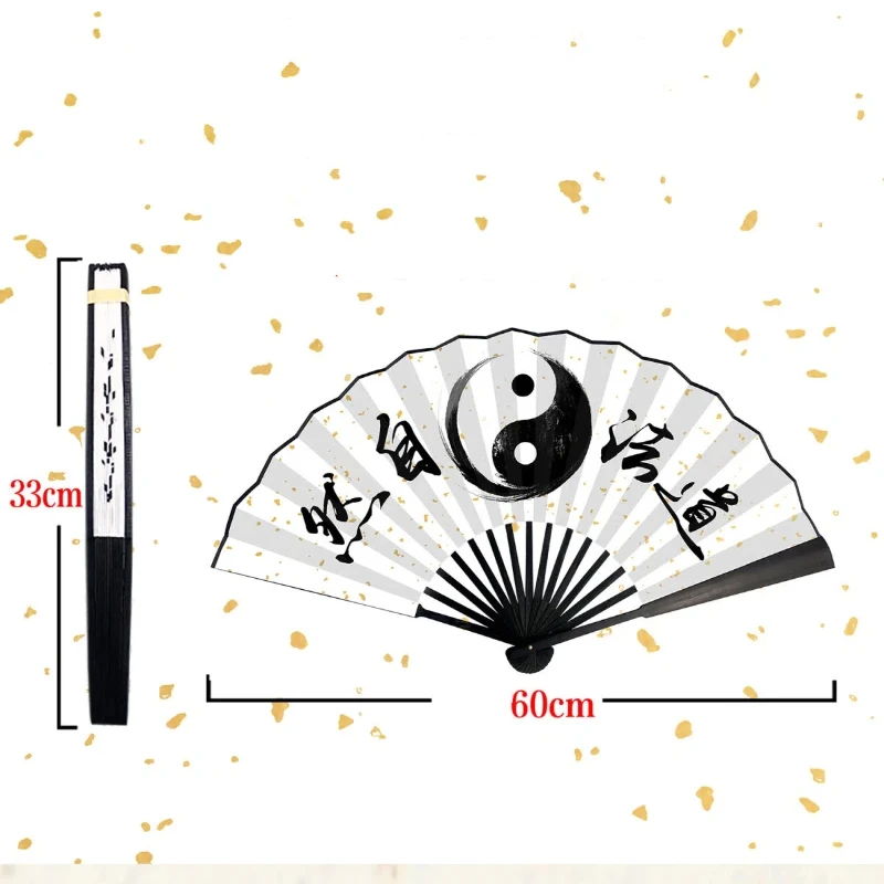Chinese stijl opvouwbare ventilator Tai Chi patroon creatieve handventilator ouderen ochtendoefening fans dagelijkse decoratie ambachtelijke geschenk doek ventilator