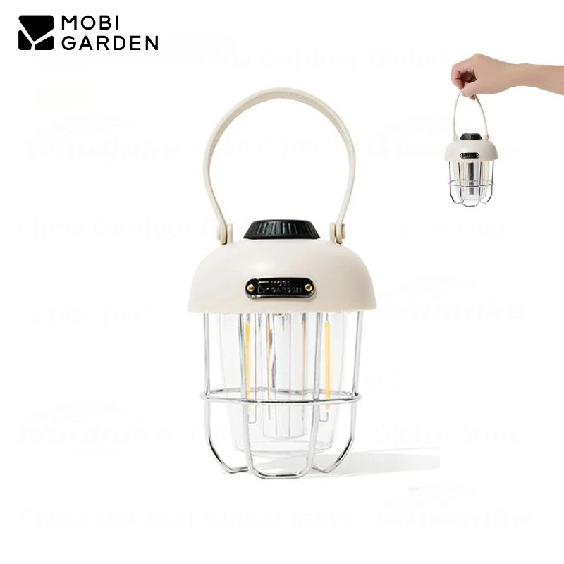 MOBI GARDEN Camping Retro Lantern Outdoor Portable Tent Lightweight 237g Adjustable LED Charging Rechargeable Moby IPX4 Supplies