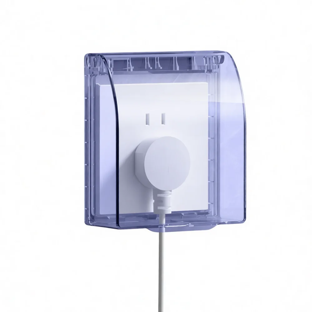 86 Type Socket Waterproof Case Kitchen Bathroom Switch Protective Cover Transparent Adhesive Splash Proof Guard Box