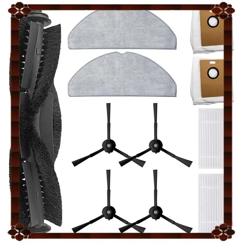 تسليم 24 ساعة مرشحات فرشاة جانبية رئيسية ممسحة أكياس الغبار القماش (11 قطعة) لاستبدال المكنسة الكهربائية Tapo RV30 Max Plus/RV20 Max Plus