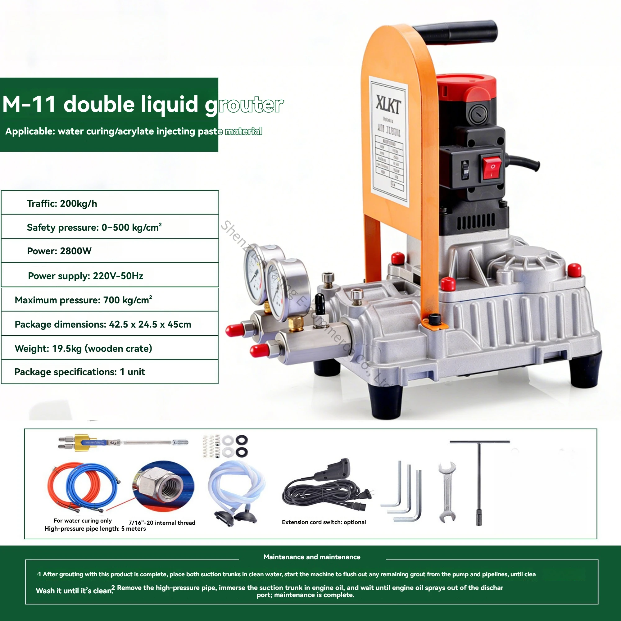 Water Curing High Pressure Grouting Machine Waterproof and Leak Repair Double Liquid Glue Injection Leakage Toilet Material