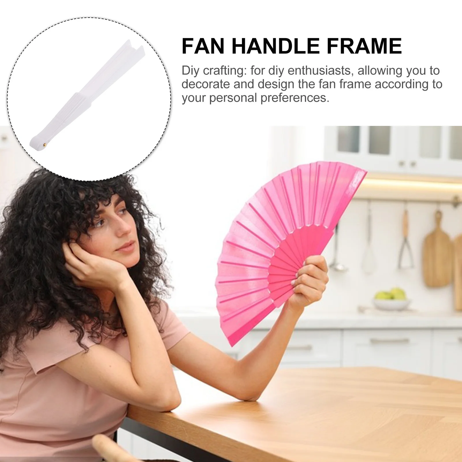 إطار مروحة يدوية قابل للطي لصناعة الخياطة الفنية لتزيين الحائط ومستلزمات صناعة المروحة المحمولة