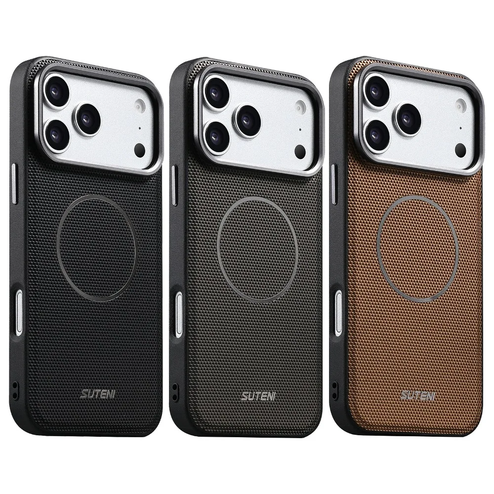 Retro Solid Color Leather Phone Case for iPhone 17 16 15 14 Pro Max with Back Supports Magnetic Charging