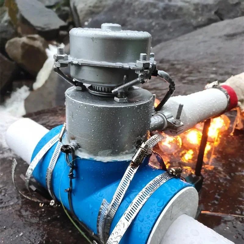 High Power Aluminum Alloy Hydrogenerator - Household Micro Inclined Turbine Water Power Generator for Home Use