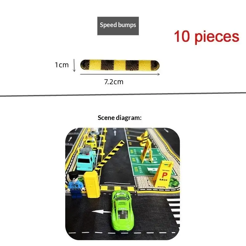 10Pcs Simulated Parking Roadblock Model Mini Speed Bump Buffer Strip for Diorama Building Scene Layout Decor