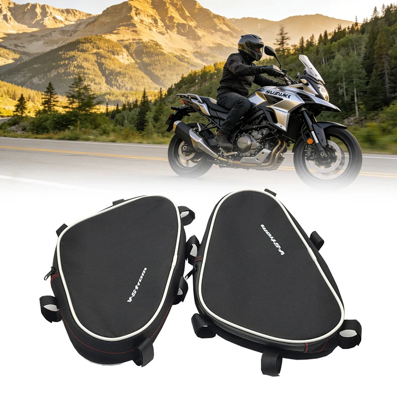 

Водонепроницаемая сумка для инструментов на раму мотоцикла (защитные дуги) для Suzuki V-Strom DL650 DL1000, трехугольный органайзер-ящик для инструментов
