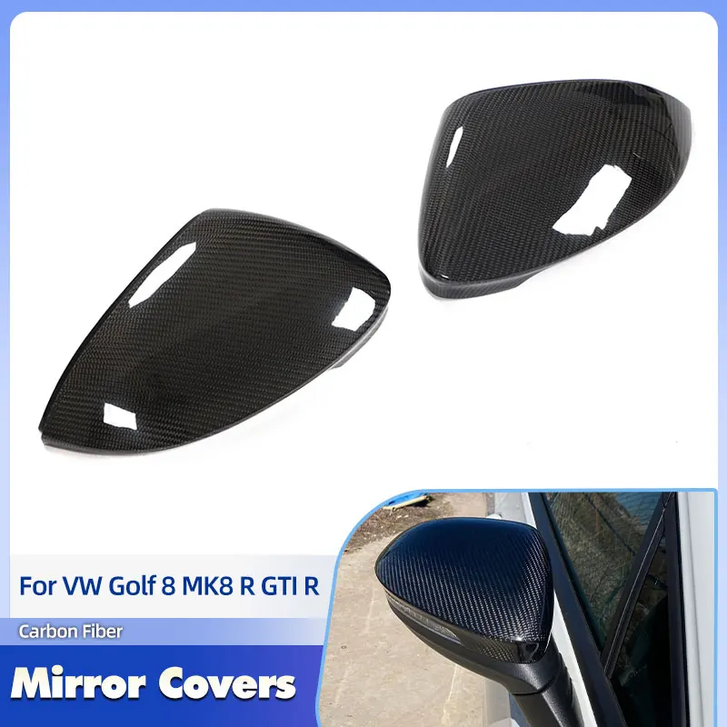 

Car Rearview Mirror Covers Real Carbon Fiber for VW Golf 8 MK8 R GTI R-Line 2020-2024 Side Mirror Caps Shell With Side Assit