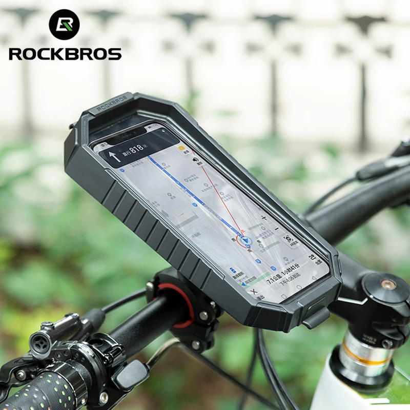 ROCKBROS Bicycle Bag Phone Holder Mount Bike Phone Support Case Handerbar Waterproof Frame Top Tube Mtb Bag Tools Accessories